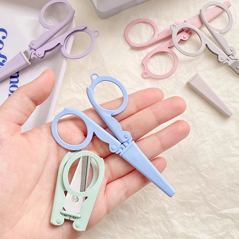 Stationery And Office Supply Chain - Tesoura Dobrável Kawaii Cor Morandi, Mini
