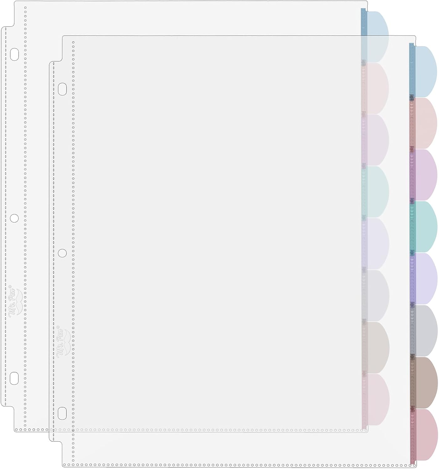 Index Tab Divider - Protetores de Folhas Transparentes A4 com