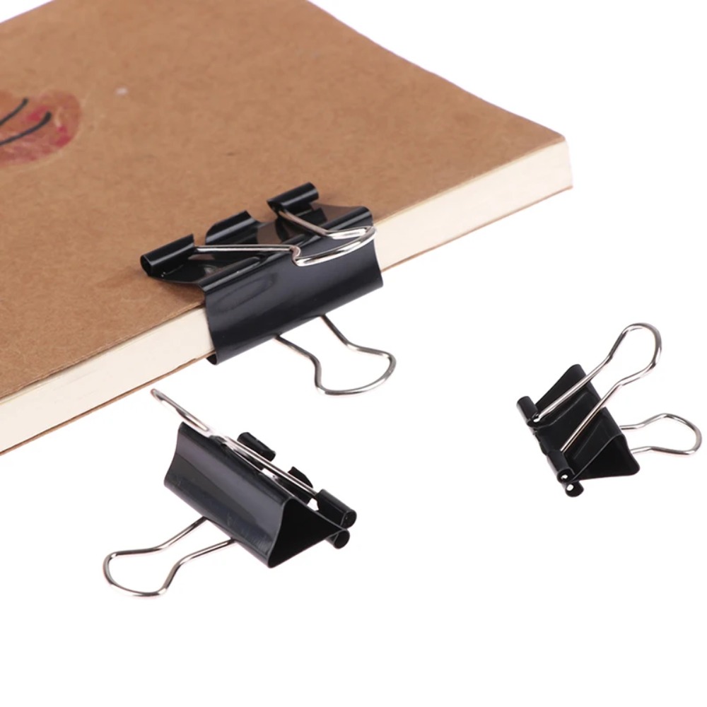 Binder Clip Assorted - 10 clipes de metal para encadernação