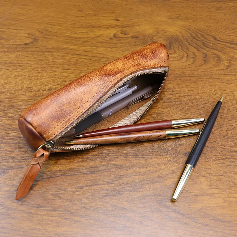 Estojo de Lápis em Couro Curti - Tan Stationery & Office Supply avaliação e preço