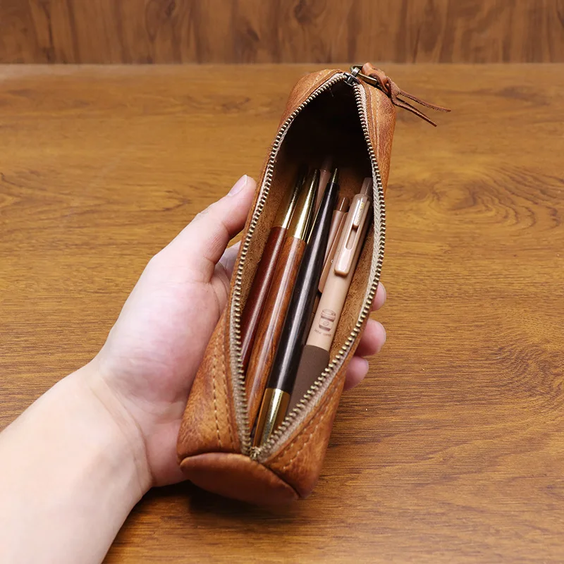 Estojo de Lápis em Couro Curti - Tan Stationery & Office Supply avaliação e preço